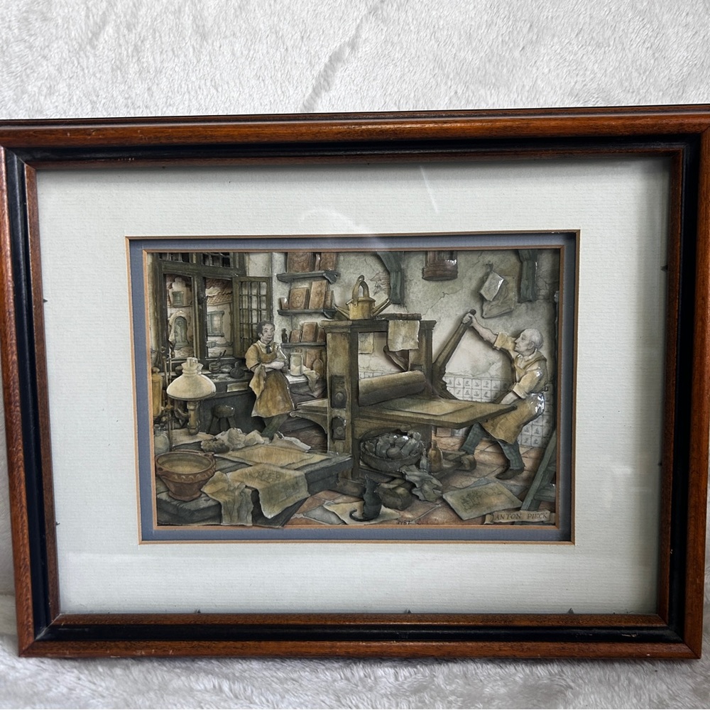 Vintage Anton Peck Paper Tole Picture